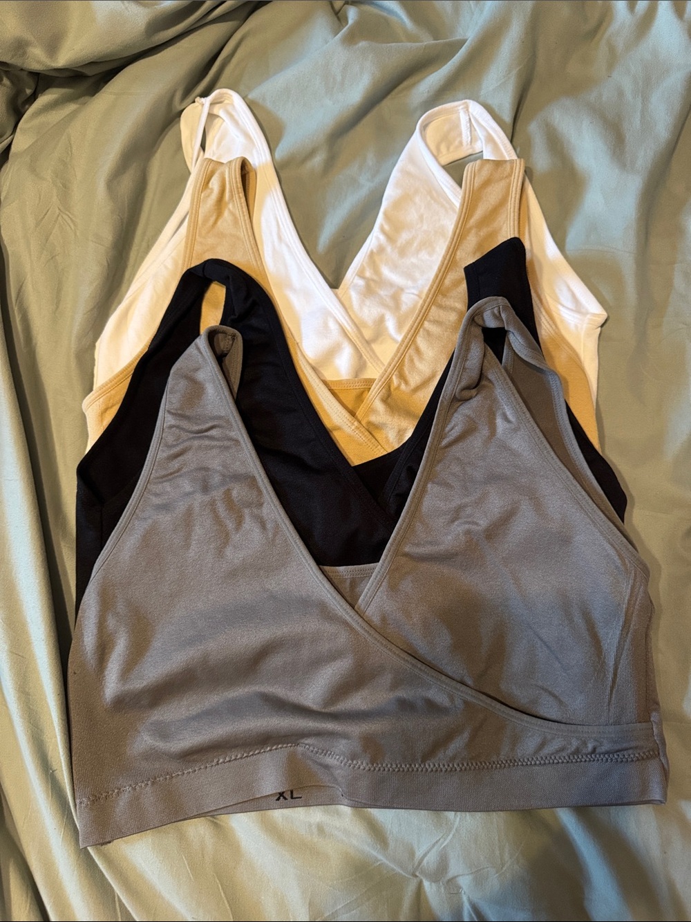Nursing Bras - 4-Pack (White, Beige, Black, Gray)